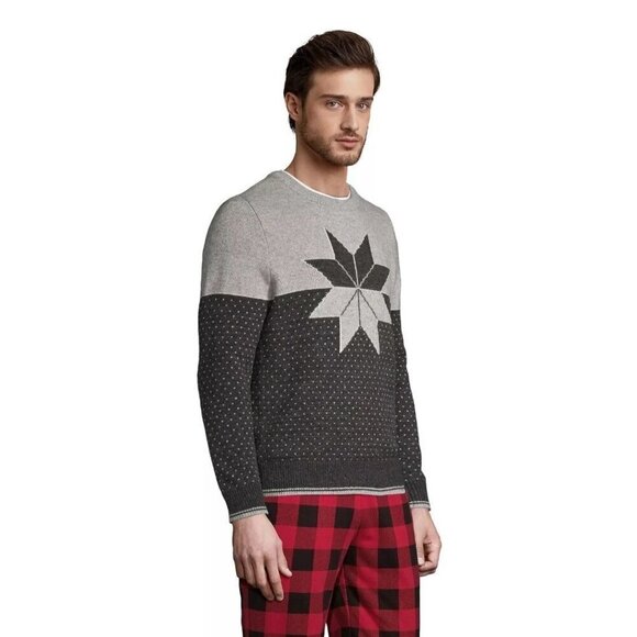 Lands' End Hunter Star BirdEye Knit Wool Blend Crewneck Sweater Size XL - Picture 4 of 11